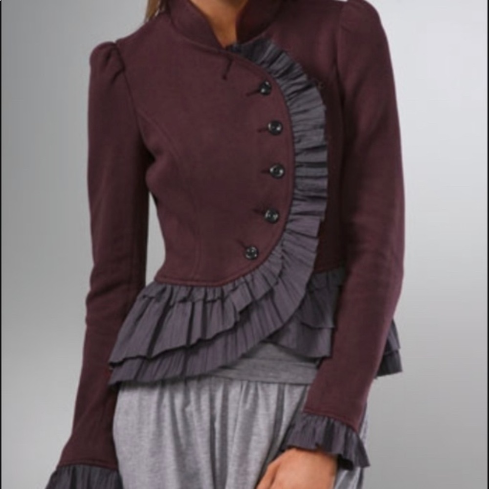 NWT Free People maroon & slate blazer size 8